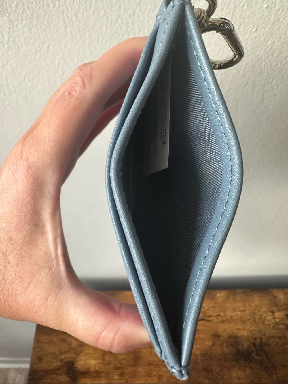 Steve Madden Powder Blue Double Sided Card Holder with Key Ring Clip NWOT - Picture 4 of 4
